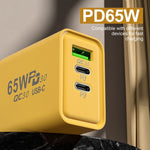 65W ガリウムナイトライド USB + Type-C 急速充電器 EUプラグ USプラグ