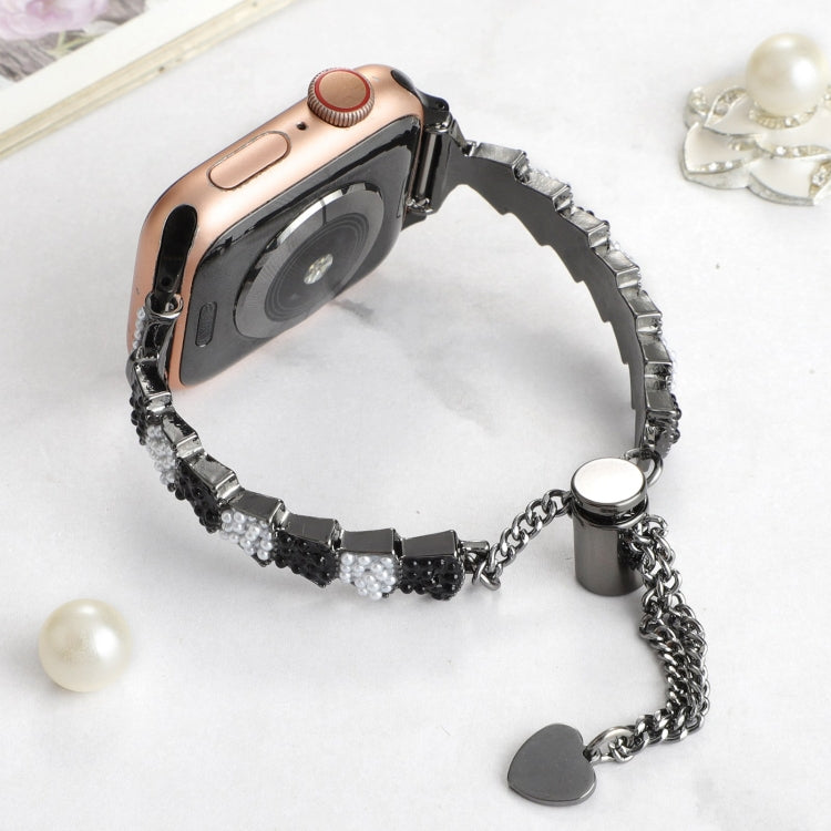 シェルビーズチェーンブレスレットメタルウォッチバンド、Apple Watch SE 2023 44mm用、Apple Watch SE 2023 40mm用、Apple Watch Ultra 2 49mm用、Apple Watch Series 9 45mm用、Apple Watch Series 9 41mm用、Apple Watch Ultra 49mm用、Apple Watch Series 8 41mm用