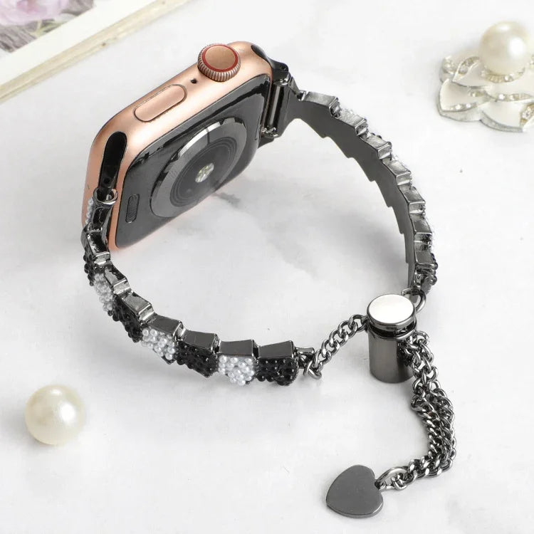 シェルビーズチェーンブレスレットメタルウォッチバンド、Apple Watch 42mm用、Apple Watch 38mm用
