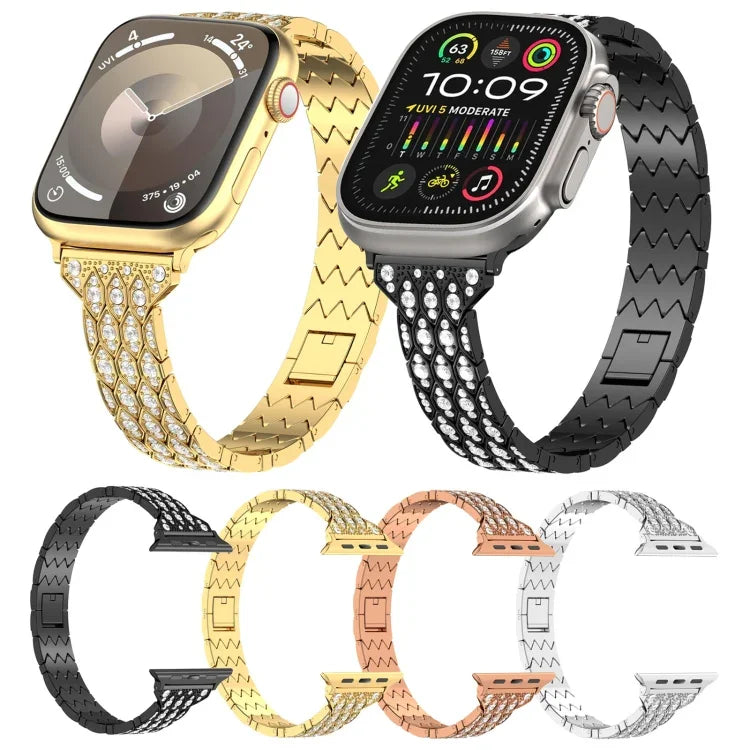 デビルアイ ダイヤモンド ブレスレット メタルウォッチバンド、Apple Watch 42mm用、Apple Watch 38mm用