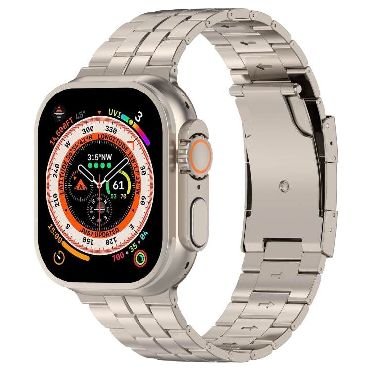 べっ甲バックル チタンステンレス製ウォッチバンド、Apple Watch SE 2023 44mm用、Apple Watch SE 2023 40mm用、Apple Watch Ultra 2 49mm用、Apple Watch Series 9 45mm用、Apple Watch Series 9 41mm用、Apple Watch Ultra 49mm用、Apple Watch Series 8 41mm用