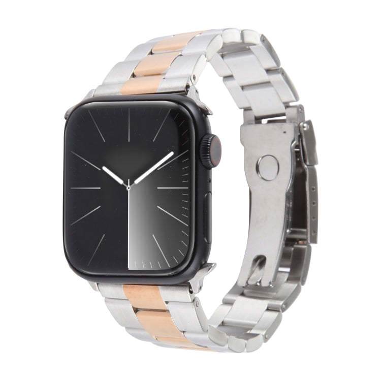 三連ステンレススチールウォッチバンド、Apple Watch SE 2023 44mm用、Apple Watch SE 2023 40mm用、Apple Watch Ultra 2 49mm用、Apple Watch Series 9 45mm用、Apple Watch Series 9 41mm用
