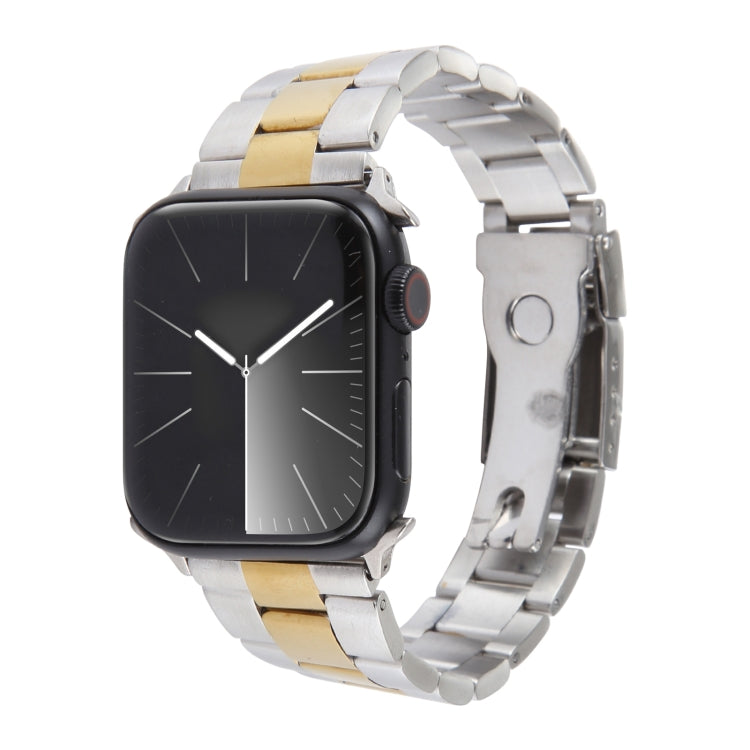 三連ステンレススチールウォッチバンド、Apple Watch Ultra 49mm用、Apple Watch Series 8 41mm用、Apple Watch Series 8 45mm用、Apple Watch SE 2022 40mm用、Apple Watch SE 2022 44mm用