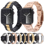 Three-Bead Stainless Steel Watch Band, For Apple Watch Series 6 44mm, For Apple Watch Series 5 44mm, For Apple Watch Series 5 40mm, For Apple Watch Series 4 44mm, For Apple Watch Series 4 40mm