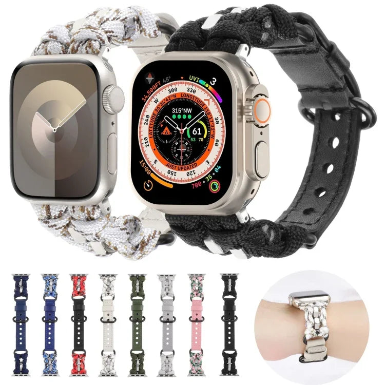 パラコード 本革ウォッチバンド、Apple Watch 42mm用、Apple Watch 38mm用