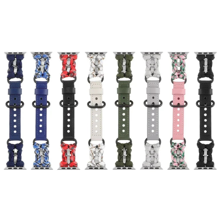 パラコード 本革ウォッチバンド、Apple Watch 42mm用、Apple Watch 38mm用