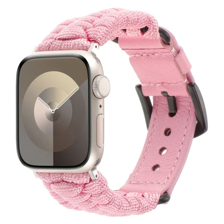 無地パラコード 本革ウォッチバンド、Apple Watch 42mm用、Apple Watch 38mm用