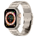 安全バックル台形チタン鋼時計バンド、Apple Watch SE 2023 44mm用、Apple Watch SE 2023 40mm用、Apple Watch Ultra 2 49mm用、Apple Watch Series 9 45mm用、Apple Watch Series 9 41mm用、Apple Watch Ultra 49mm用