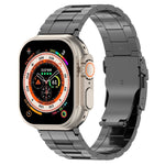 安全バックル台形チタン鋼時計バンド、Apple Watch SE 2023 44mm用、Apple Watch SE 2023 40mm用、Apple Watch Ultra 2 49mm用、Apple Watch Series 9 45mm用、Apple Watch Series 9 41mm用、Apple Watch Ultra 49mm用