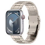 安全バックル台形チタン鋼時計バンド、Apple Watch SE 2023 44mm用、Apple Watch SE 2023 40mm用、Apple Watch Ultra 2 49mm用、Apple Watch Series 9 45mm用、Apple Watch Series 9 41mm用、Apple Watch Ultra 49mm用