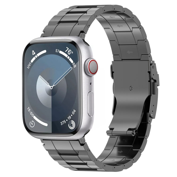 安全バックル台形チタン鋼時計バンド、Apple Watch SE 40mm用、Apple Watch SE 44mm用、Apple Watch Series 6 40mm用、Apple Watch Series 6 44mm用、Apple Watch Series 5 44mm用、Apple Watch Series 5 40mm用、Apple Watch Series 4 44mm用