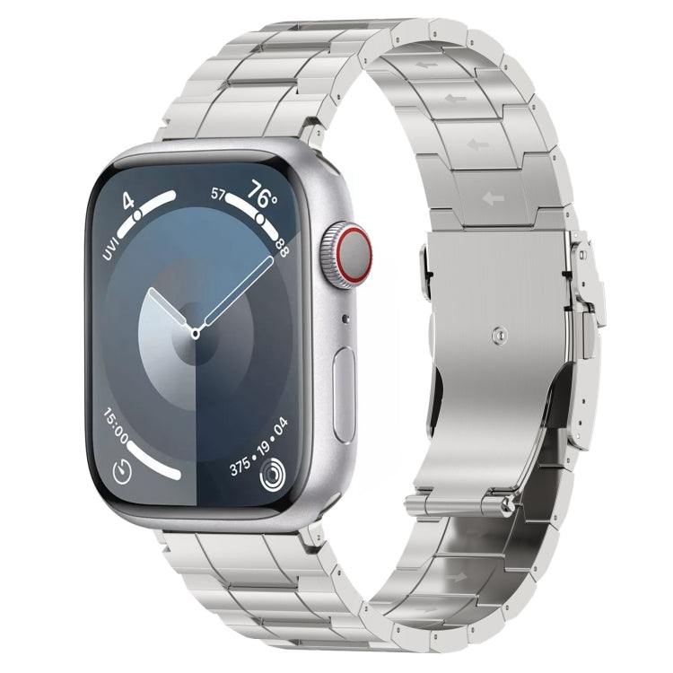 安全バックル台形チタン鋼時計バンド、Apple Watch SE 40mm用、Apple Watch SE 44mm用、Apple Watch Series 6 40mm用、Apple Watch Series 6 44mm用、Apple Watch Series 5 44mm用、Apple Watch Series 5 40mm用、Apple Watch Series 4 44mm用