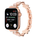 5枚花びらの亜鉛合金チェーンウォッチバンド、Apple Watch Series 4 44mm用、Apple Watch Series 4 40mm用、Apple Watch Series 3 38mm用、Apple Watch Series 3 42mm用、Apple Watch Series 2 42mm用、Apple Watch Series 2 38mm用
