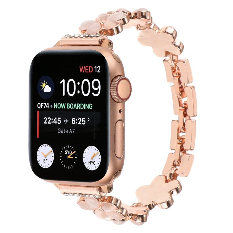 5枚花びらの花 亜鉛合金チェーンウォッチバンド、Apple Watch 42mm用、Apple Watch 38mm用