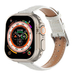 スリムクロコダイルレザーウォッチバンド、Apple Watch SE 2023 44mm用、Apple Watch SE 2023 40mm用、Apple Watch Ultra 2 49mm用、Apple Watch Series 9 45mm用、Apple Watch Series 9 41mm用、Apple Watch Ultra 49mm用