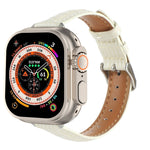スリムクロコダイルレザーウォッチバンド、Apple Watch SE 2023 44mm用、Apple Watch SE 2023 40mm用、Apple Watch Ultra 2 49mm用、Apple Watch Series 9 45mm用、Apple Watch Series 9 41mm用、Apple Watch Ultra 49mm用