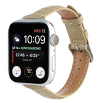 Slim Crocodile Leather Watch Band, For Apple Watch Series 8 41mm, For Apple Watch Series 8 45mm, For Apple Watch SE 2022 40mm, For Apple Watch SE 2022 44mm, For Apple Watch Series 7 41mm, For Apple Watch Series 7 45mm