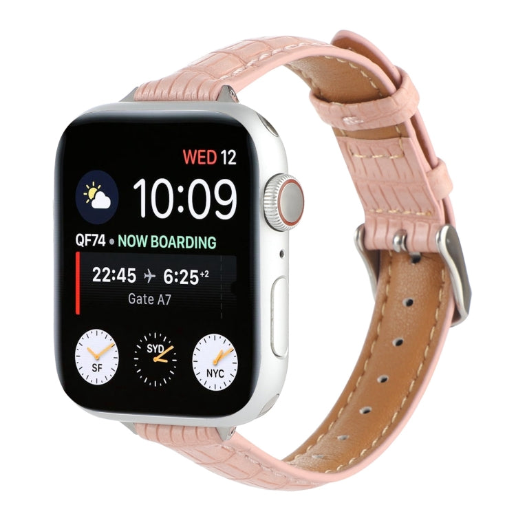 スリム クロコダイルレザーウォッチバンド、Apple Watch 42mm用、Apple Watch 38mm用