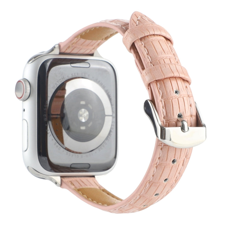 スリム クロコダイルレザーウォッチバンド、Apple Watch 42mm用、Apple Watch 38mm用