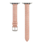 スリムクロコダイルレザーウォッチバンド、Apple Watch Series 4 44mm用、Apple Watch Series 4 40mm用、Apple Watch Series 3 38mm用、Apple Watch Series 3 42mm用、Apple Watch Series 2 42mm用、Apple Watch Series 2 38mm用