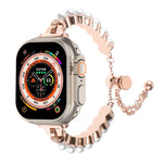 パールブレスレットメタルウォッチバンド、Apple Watch SE 2023 44mm用、Apple Watch SE 2023 40mm用、Apple Watch Ultra 2 49mm用、Apple Watch Series 9 45mm用、Apple Watch Series 9 41mm用、Apple Watch Ultra 49mm用、Apple Watch Series 8 41mm用