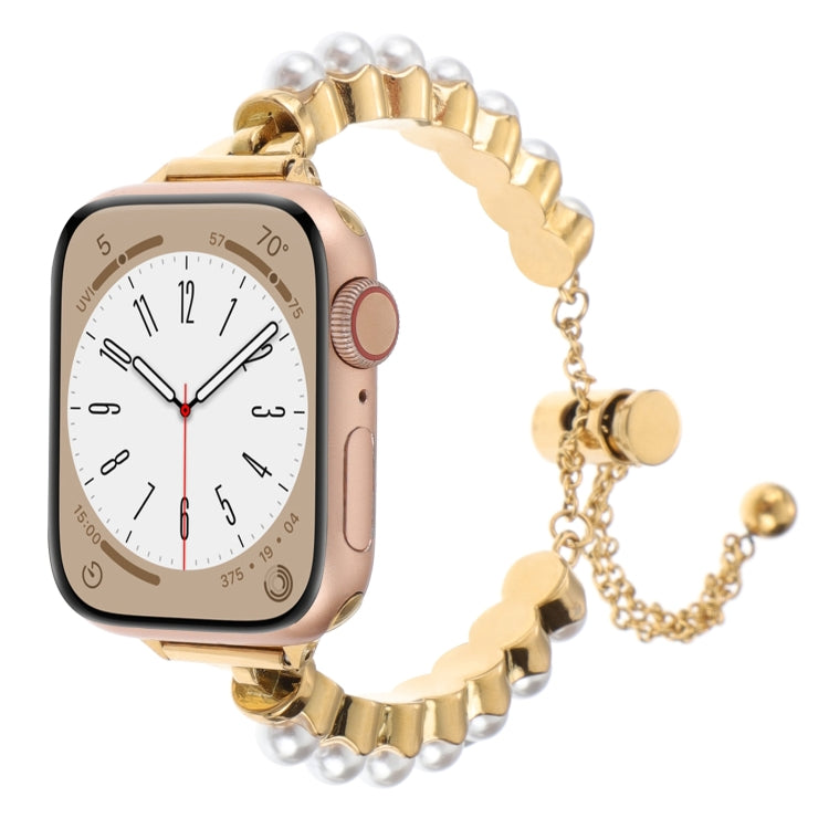 パールブレスレットメタルウォッチバンド、Apple Watch SE 2023 44mm用、Apple Watch SE 2023 40mm用、Apple Watch Ultra 2 49mm用、Apple Watch Series 9 45mm用、Apple Watch Series 9 41mm用、Apple Watch Ultra 49mm用、Apple Watch Series 8 41mm用