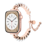 パールブレスレットメタルウォッチバンド、Apple Watch SE 2023 44mm用、Apple Watch SE 2023 40mm用、Apple Watch Ultra 2 49mm用、Apple Watch Series 9 45mm用、Apple Watch Series 9 41mm用、Apple Watch Ultra 49mm用、Apple Watch Series 8 41mm用