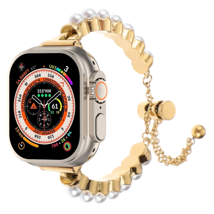 パールブレスレットメタルウォッチバンド、Apple Watch SE 2023 44mm用、Apple Watch SE 2023 40mm用、Apple Watch Ultra 2 49mm用、Apple Watch Series 9 45mm用、Apple Watch Series 9 41mm用、Apple Watch Ultra 49mm用、Apple Watch Series 8 41mm用