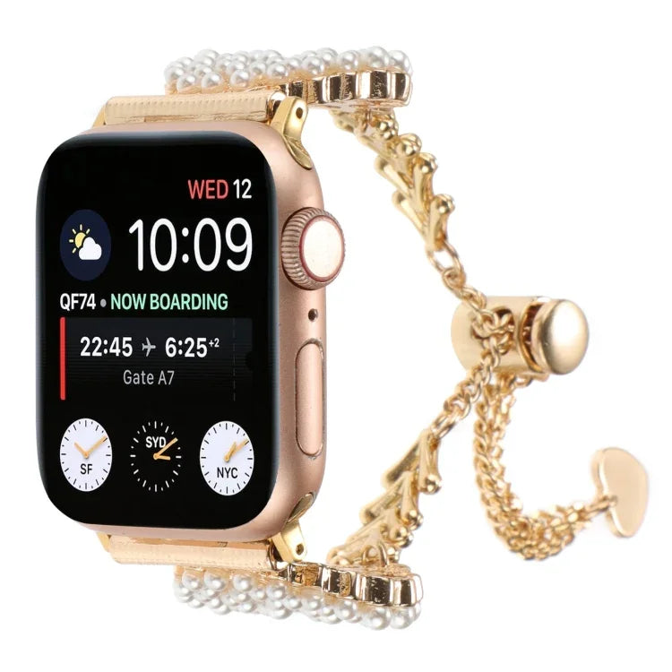 パールラウンド 亜鉛合金チェーンメタルウォッチバンド、Apple Watch 42mm用、Apple Watch 38mm用