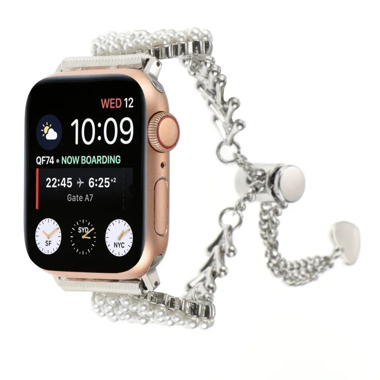 パールラウンド 亜鉛合金チェーンメタルウォッチバンド、Apple Watch 42mm用、Apple Watch 38mm用