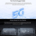 OUKITEL RT7 TITAN 5G ネットワーク IP68/IP69K 耐衝撃タブレット、10.1インチ Android 15 MediaTek Dimensity 7050 オクタコア デュアルSIM対応、EUプラグ、RT7 5G 12GB+512GB