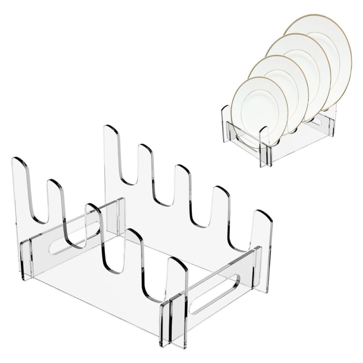 アクリル取り外し可能プレート収納ラック 多層食器水切り 16.5 x 15.3 x 11.5cm、21.6 x 15.3 x 12.5cm、26.7 x 15.3 x 14cm