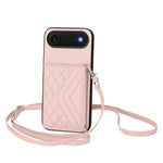 ひし形テクスチャーカードバッグ RFID スマホケース 長いストラップ付き、iPhone 17 Pro Max 用、iPhone 17 Pro 用、iPhone 17 用、iPhone Air 用、iPhone 16 Pro Max 用、iPhone 16 Pro 用、iPhone 16 Plus 用、iPhone 16 用