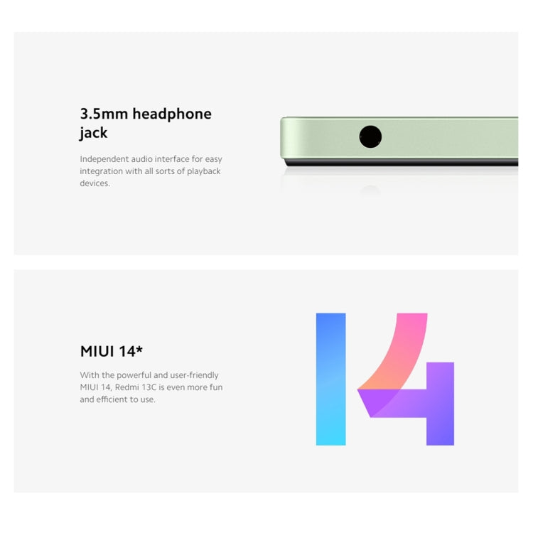 Xiaomi Redmi 13C 5G、6.74インチ MIUI 14 MediaTek Dimensity 6100+ オクタコア 2.2GHz、NFC、ネットワーク：5G、Google Play非対応、6GB+128GB