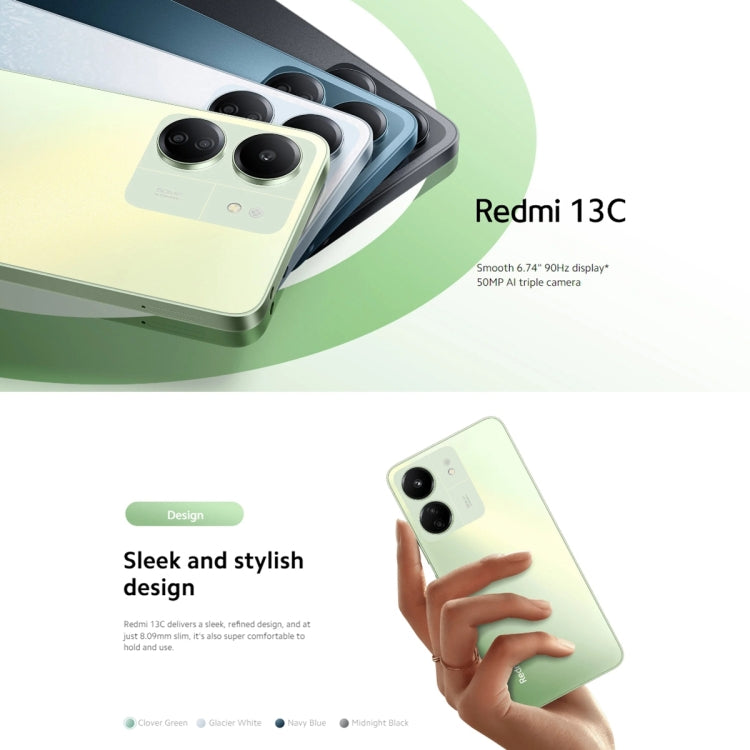Xiaomi Redmi 13C 5G、6.74インチ MIUI 14 MediaTek Dimensity 6100+ オクタコア 2.2GHz、NFC、ネットワーク：5G、Google Play非対応、6GB+128GB