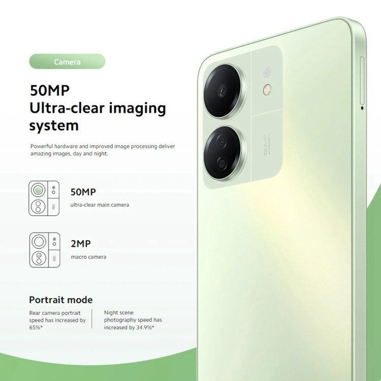 Xiaomi Redmi 13C 5G、6.74インチ MIUI 14 MediaTek Dimensity 6100+ オクタコア 2.2GHz、NFC、ネットワーク：5G、Google Play非対応、6GB+128GB