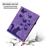 蝶の猫型エンボスレザータブレットケース、iPad Air 13 2026 / 2025 / 2024対応、iPad Air 11 2026 / 2025 / 2024対応、iPad Pro 13 2025 / 2024対応、iPad Pro 11 2025 / 2024対応、iPad mini 2024 / 2021対応