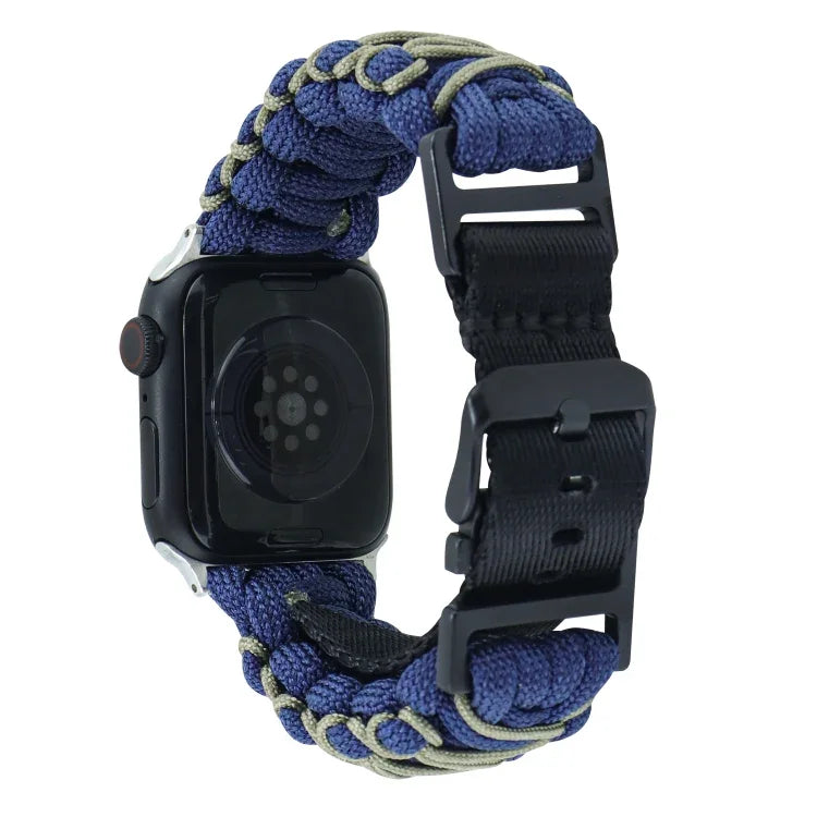 二重編みパラコードバックルウォッチバンド、Apple Watch Series 4 44mm用、Apple Watch Series 4 40mm用、Apple Watch Series 3 38mm用、Apple Watch Series 3 42mm用、Apple Watch Series 2 42mm用、Apple Watch Series 2 38mm用、Apple Watch 42mm用