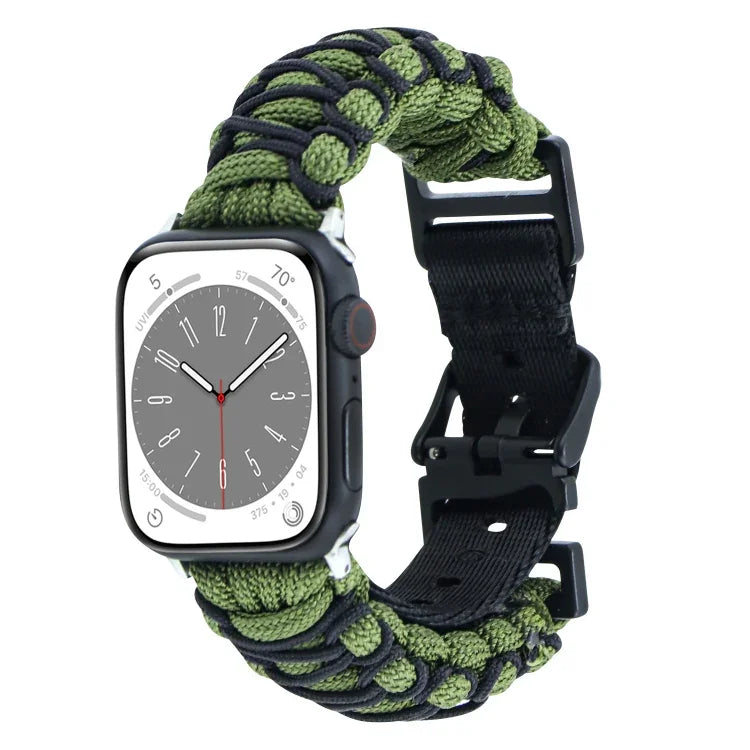 二重編みパラコードバックルウォッチバンド、Apple Watch Series 4 44mm用、Apple Watch Series 4 40mm用、Apple Watch Series 3 38mm用、Apple Watch Series 3 42mm用、Apple Watch Series 2 42mm用、Apple Watch Series 2 38mm用、Apple Watch 42mm用