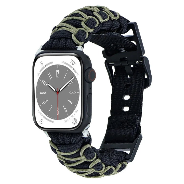 二重編みパラコードバックルウォッチバンド、Apple Watch Series 4 44mm用、Apple Watch Series 4 40mm用、Apple Watch Series 3 38mm用、Apple Watch Series 3 42mm用、Apple Watch Series 2 42mm用、Apple Watch Series 2 38mm用、Apple Watch 42mm用