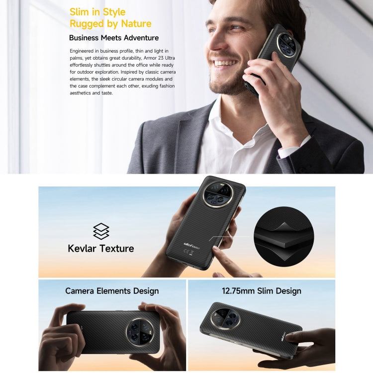 Ulefone Armor 23 Ultra 頑丈スマホ、6.78インチ Android 13 MediaTek Dimensity 8020 オクタコア 最大2.6GHz、ネットワーク：5G、NFC、OTG、衛星メッセージング、12GB+512GB