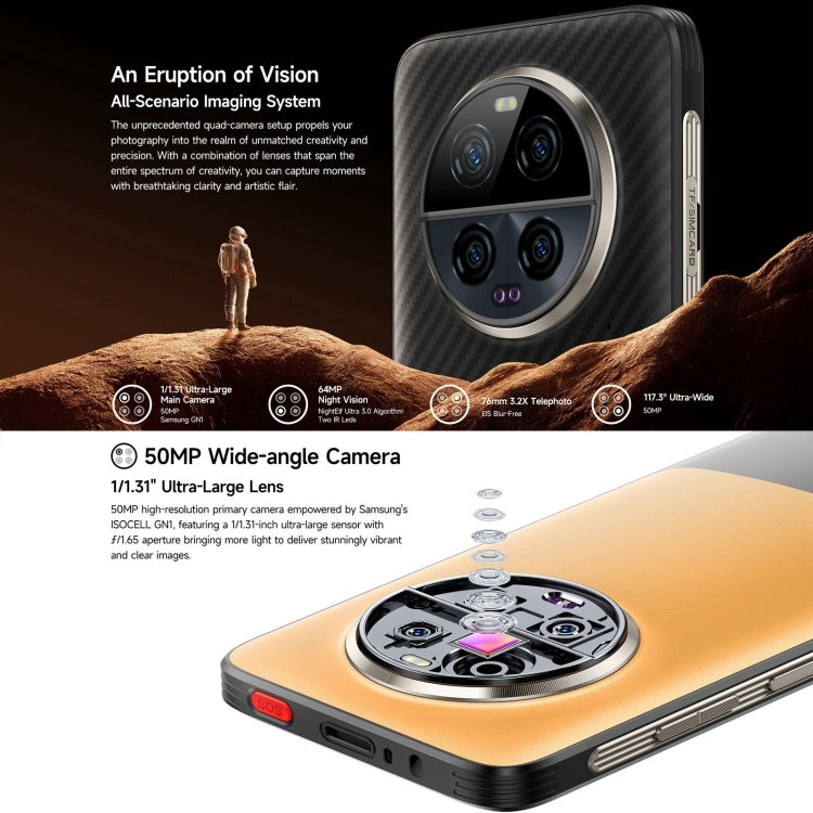 Ulefone Armor 23 Ultra 頑丈スマホ、6.78インチ Android 13 MediaTek Dimensity 8020 オクタコア 最大2.6GHz、ネットワーク：5G、NFC、OTG、衛星メッセージング、12GB+512GB