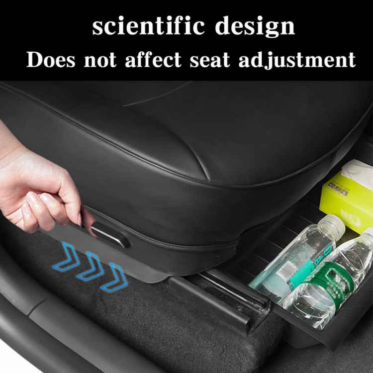 For Tesla Model Y 2021-2023 TPE Storage Organizer Under Car Seat, with Cover, without Cover