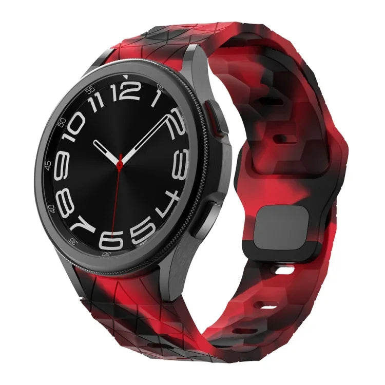 サッカーパターンリバースバックルシリコンウォッチバンド、Samsung Galaxy Watch 6 / 6 Classic用