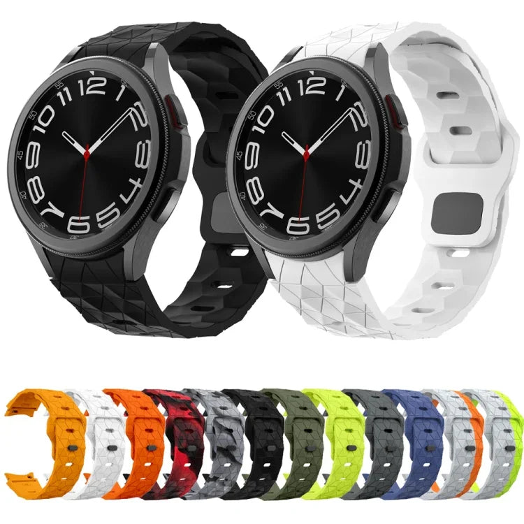 サッカーパターンリバースバックルシリコンウォッチバンド、Samsung Galaxy Watch 6 / 6 Classic用
