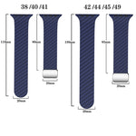 カーボンファイバー磁気シルバーバックルウォッチバンド、Apple Watch Series 9 45mm用、Apple Watch Series 9 41mm用、Apple Watch Ultra 49mm用