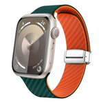 カーボンファイバー磁気シルバーバックルウォッチバンド、Apple Watch 42mm用、Apple Watch 38mm用