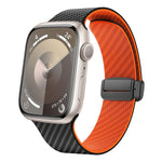 カーボンファイバー磁気ブラックバックルウォッチバンド、Apple Watch 42mm用、Apple Watch 38mm用