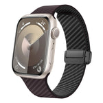 カーボンファイバー磁気ブラックバックルウォッチバンド、Apple Watch 42mm用、Apple Watch 38mm用