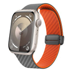 カーボンファイバー磁気ブラックバックルウォッチバンド、Apple Watch 42mm用、Apple Watch 38mm用